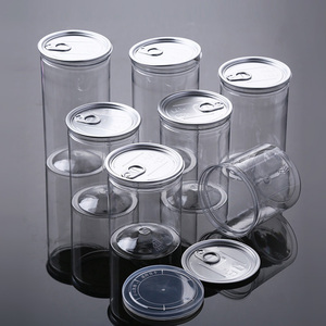 <span class=keywords><strong>Bocaux</strong></span> transparents en plastique PET pour aliments, biscuits et gâteaux, avec couvercle à anneau facile à ouvrir, pour snacks, mise en conserve et emballage final, 150ml, 280ml, 350ml - Product Image 1