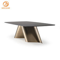 Ensemble table à manger ronde de luxe 12 places en marbre design en métal