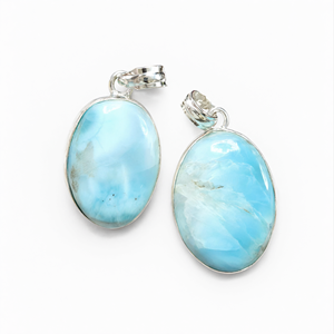 Pendentif Larimar en argent allemand - bijoux en cristal/pierre précieuse, cadeau pour la fête des mères/anniversaire/fiançailles/mariage/anniversaire de mariage ONE - Product Image 2