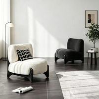 Canapé décontracté, nouveau fauteuil minimaliste rétro, fauteuil simple écologique de haute qualité, chaise longue en laine d'agneau pour salon, haute résilience