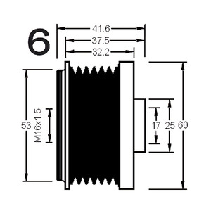 Dispositivo de rueda libre del alternador compatible con VOLVO V40 1.8 i Gasolina (KW: 92, HP: 125) de 03-1998 a 06-2004 KUHNER - Product Image 3