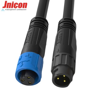Jnicon M12 разъемы 7A 300V водонепроницаемый <span class=keywords><strong>IP67</strong></span> Xlr разъем 3P Мужской и Женский Соединительный кабель для наружного освещения - Product Image 1