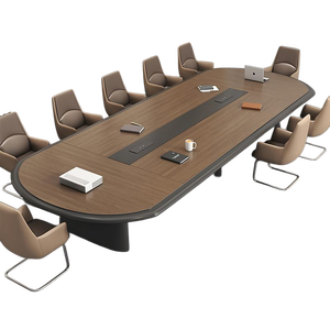 Mesa de Conferencias Redonda Moderna con Acabado de Madera Ecológica, Modular, para 24 Personas, Muebles de Oficina para el Hogar, Fabricante Chino - Product Image 6