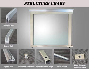 Portes de mur-rideau en verre trempé à haute transmission lumineuse, à contrôle de la fumée, monocouche, résistant au feu, pour école, hôtel - Product Image 5