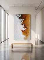 Peinture en relief 3D Impasto, Art mural abstrait aux tons orange, Cadre en alliage d'aluminium, Vente en gros, Écologique, Fait main, Poudre