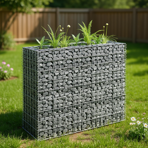 Jardinera Elevada Gabion de Acero Galvanizado Plateado, 35.4x11.8x35.4 Pulgadas, Macetas, Jardineras - Product Image 2