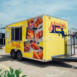 2025 Hamburgers Hot Dog Pizza Fast Trailer Stainless Steel Mobile Food Truck With Full <b>Kitchen</b> For Sale - Product Image 6