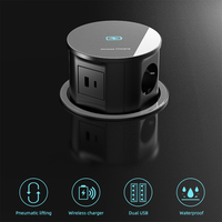 Prises escamotables personnalisées UE 16A en plastique avec station de charge et tour d'alimentation rétractable encastrée