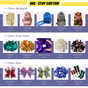 Tenues de danse et de cheerleading à sublimation de strass, avec pompons et nœuds, pour filles, uniformes et costumes de cheerleaders de la série <span class=keywords><strong>Cheer</strong></span> - Product Image 6