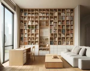 <span class=keywords><strong>Vitrine</strong></span> minimaliste en teck Bibliothèques rustiques Étagères à livres en bois Mobilier industriel pour bureau à domicile moderne et mobilier de bibliothèque - Product Image 3