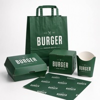 Boîte de livraison de nourriture rapide biodégradable et écologique personnalisée en gros pour hamburgers, frites et poulet frit