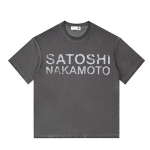 T-shirt à manches courtes SATOSHI NAKAMOTO pour hommes et femmes, marque tendance, classique, rétro, avec impression de lettres - Product Image 2