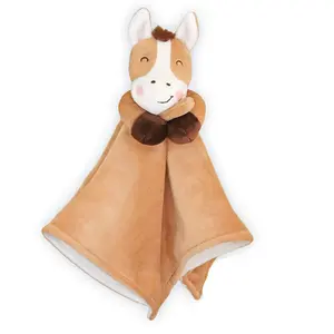 Muñeco de caballo de peluche de 13x13 pulgadas, muñeco de caballo de peluche suave para regalo de <span class=keywords><strong>recién</strong></span> nacido, manta de seguridad para bebé - Product Image 1