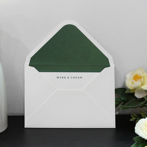 <span class=keywords><strong>Prix</strong></span> usine Logo personnalisé inscriptible blanc plaine Double pont carte de papier intérieur avec <span class=keywords><strong>enveloppe</strong></span> de doublure <span class=keywords><strong>verte</strong></span> - Product Image 5