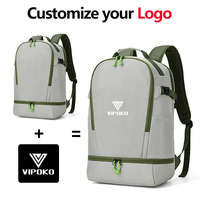 Sac de sport imperméable avec compartiment à chaussures indépendant, idéal pour la gym, les activités décontractées en extérieur, le tennis, le badminton, personnalisable avec logo BGA.