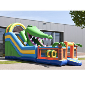Combo Inflable 4 en 1 con Tobogán y Brincolín para Festivales y Eventos al Aire Libre - Tobogán Inflable de Cocodrilo - Product Image 1