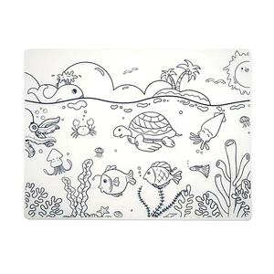 Kunden spezifische 40*30cm wasch bare Silikon Baby Tischset zum Malen Silikon Färbung Zeichen tisch Matte Benutzer definierte Esstisch Zeichnung - Product Image 6