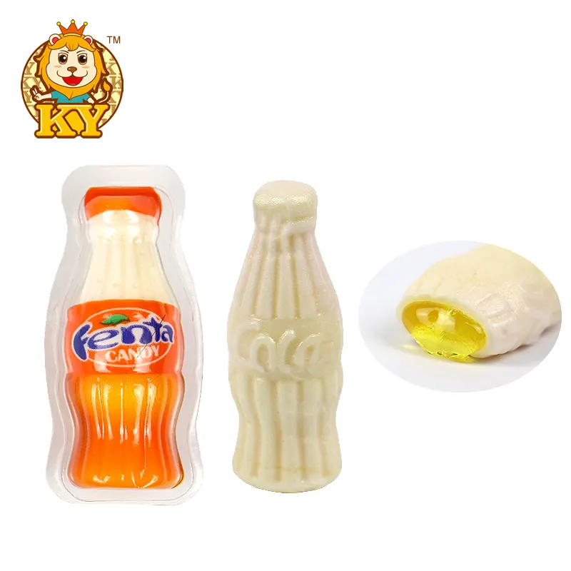 China Großhandel 3d Mini Cola Flasche Gummibärchen mit Füllung Marmelade