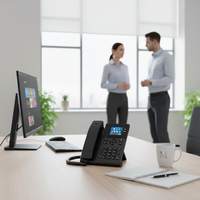 Téléphone IP SIP professionnel KS31 avec écran couleur rétroéclairé de 2,4 pouces, 2 comptes SIP, voix HD, VoIP, téléphone de bureau Linux pour centres d'appels