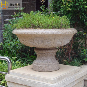 Jiahua <b>Small</b> Stone Basin Antique Style Garden Flower <b>Pot</b> Outdoor Planters Circular Design - Product Image 5