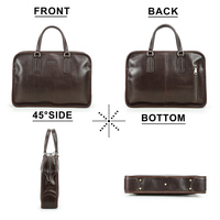 Porte-documents en cuir pleine fleur de qualité supérieure pour homme, pour ordinateur portable 14/16 pouces, sac de travail multi-zippé avec doublure en toile, logo personnalisé, taille adaptable
