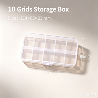 Boîte de rangement portable transparente à 10 compartiments en micro-plastique PP pour petites pièces et pilules, idéale pour les médicaments quotidiens