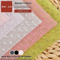 Tissu en dentelle de nylon 100% respirant gris 20D, ultra-fin 19 g/m², pour jupe, vêtement, tissu en tulle doux comme de la soie, tissu à pois
