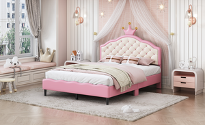 Cama Moderna de Tamaño Completo Tapizada en Terciopelo con Cabecera Acolchada y Estructura Metálica - Product Image 2