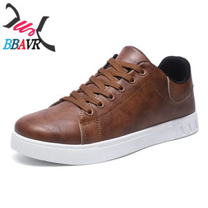 Zapatos de cuero de talla grande para hombre, moda nueva de verano y otoño, zapatos informales con plataforma antideslizantes, zapatos planos con cordones, zapatos de skate - Product Image 5