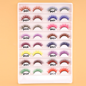 BXC 5d 3d false mink eyelashes synthetic colorful eyelashes private label custom box eyelash color - Product Image 2