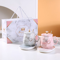 Chauffe-tasse électrique thermostatique en céramique pour bureau et maison, ensemble cadeau avec tasse en céramique et couvercle