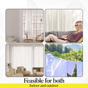 Extra Strong Durable 3 Meters White <strong>Curtain</strong> <strong>Wire</strong> <strong>Kit</strong> with 4 Hooks and Eyelets Good Quality Modern Plastic Design - Product Image 6