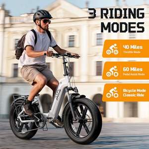 Bicicleta Eléctrica Plegable Alemana F008 de 20 Pulgadas, 48V 250W 15Ah, Neumáticos Gruesos, Bicicleta Eléctrica Urbana, Precio de Fábrica con Envío Directo desde la UE - Product Image 3