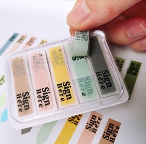 Adhesive Bright Colors Self-Stick Memo Pads Sets <b>Bookmark</b> for School Office Signature Index Customizable - Product Image 3