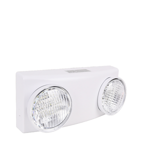 Luz LED de Emergencia de Doble Cabezal para Interiores/Exteriores, Interruptor de Luz de Emergencia de 3W, Plástico ABS Blanco, con Batería de Litio, Clasificación IP30, 3 Horas de Emergencia - Product Image 1