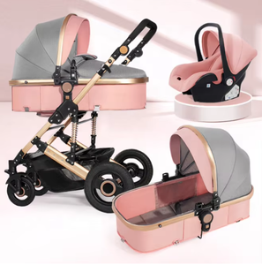 Poussette bébé pliable 3 en 1 de qualité supérieure en gros avec chariot à 4 roues en alliage et en lin, marcheurs et <span class=keywords><strong>porte</strong></span>-bébés, poussette bébé 3 en 1 de 0 à 3 ans - Product Image 4