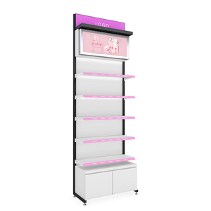 Estanterías de Exhibición para Cosméticos con Logotipo de Marca, Accesorios para Perfumería, Vitrinas de Metal, Madera Blanca y Melamina, Estante de Pared - Product Image 2