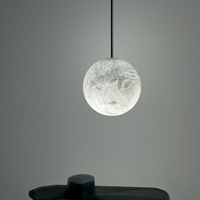 Prix usine Albâtre LUNA Lustre En Laiton Lampes Moderne De Luxe Led Pendentif Suspension Pour Salle À Manger Cuisine Îlot
