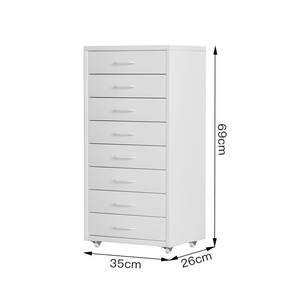 Archivador Vertical Moderno Negro de 8 Cajones, Gabinete Metálico Móvil con Cajones para Debajo del <span class=keywords><strong>Escritorio</strong></span>, para Sala de Estar, Hogar y Hotel - Product Image 4
