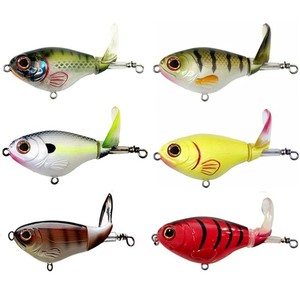 Haute qualité 75mm 17g 11 couleurs Topwater Surface appât leurre <span class=keywords><strong>Whopper</strong></span> <span class=keywords><strong>Plopper</strong></span> leurre eau salée avec des leurres à queue rotative flottante - Product Image 1