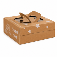 Cajas de Cartón Corrugado Plegables con Asa para Pasteles, con Logotipo Personalizado Impreso, para Empacar Pasteles, Postres y Alimentos de Panadería, Venta al Por Mayor