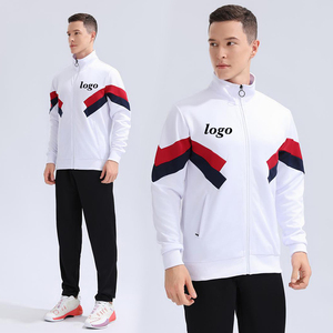 Survêtement coupe-vent deux pièces en polyester avec fermeture éclair pour homme en nylon pantalons et sweatshirts superposés pour hommes - Product Image 4