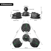 Support de tablette à triple ventouse avec support à ressort pour tablette de 7 à 10 pouces avec étui de protection