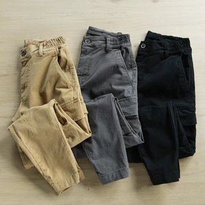 <strong>Vintage</strong> Carpenter Work Pocket Casual <strong>Cargo</strong> <strong>Pants</strong> Solid Khaki Trousers for Men - Product Image 5