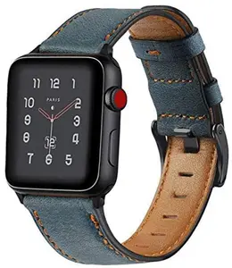 Geschikt Voor Apple Horloge Retro Lederen Metalen Gesp Voor Iwatch2/3/4/5 Generatie Casual Mode Riem