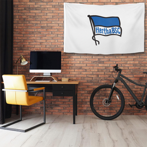 Bandera del Club de Fútbol Hertha BSC Berlín, Estandarte Blanco con Logotipo para Aficionados de la Bundesliga - Product Image 4