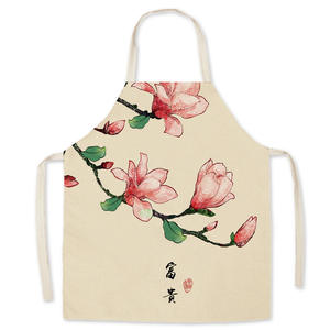 Chinese Style Polyester Sleeveless Chef <b>Apron</b> with Phoenix Pattern Reusable Adjustable <b>Waist</b> Luxury Custom Gift Packaging - Product Image 1