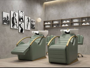 Hair Salon Furniture Back Washing Unit Salon Ceramic Basin Beauty Shampoo Chair Shampoo <b>Bed</b> - Product Image 1