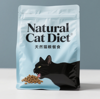 Sac d'emballage pour aliments pour animaux de compagnie en LDPE personnalisé, refermable, avec fermeture éclair verticale, pochette avec fenêtre, résistant à l'humidité, qualité alimentaire