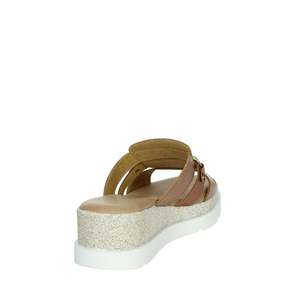 Sandalias de Plataforma con Cuña para Mujer Donna Serena, Zapatos Cómodos de Cuero Marrón con Plataforma y Deslizamiento Fácil - Product Image 3